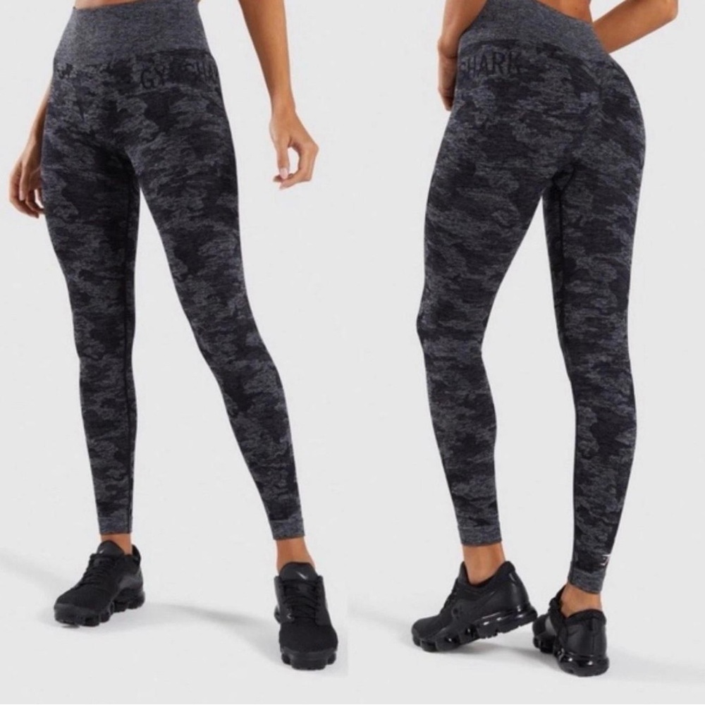 Gymshark Womens Black Camo Leggings Size small